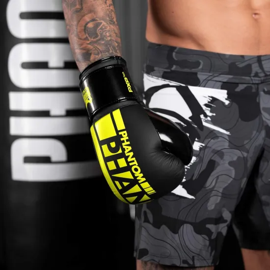 Боксерські рукавиці Phantom APEX Elastic Neon Black/Yellow 10 унцій