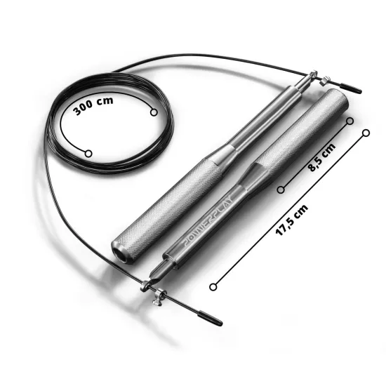 Скакалка швидкісна PowerPlay 4207 Elite Jump Rope Алюмінієва-300см