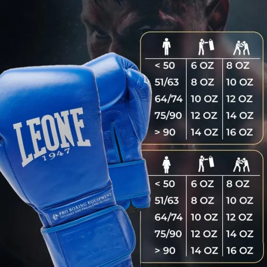 Боксерские перчатки Leone Greatest Blue 10 унций (бинты 4 м. в комплекте)