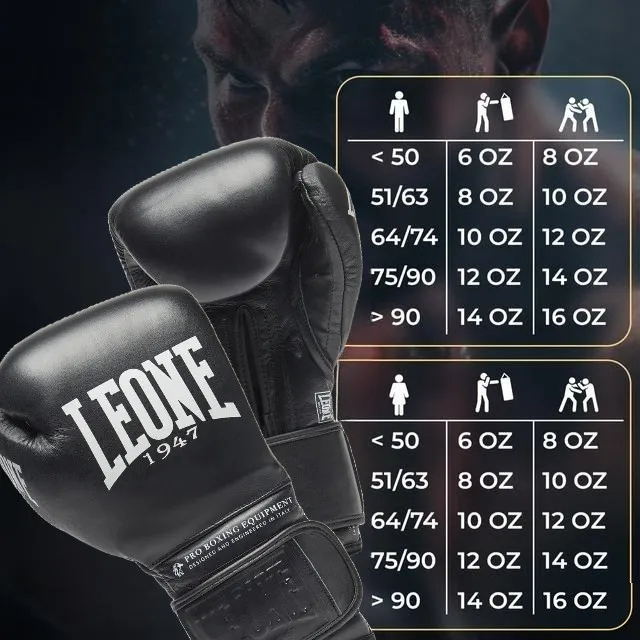 Рукавички боксерські Leone Greatest Black 10 ун. (бинти 4 м. в комплекті)