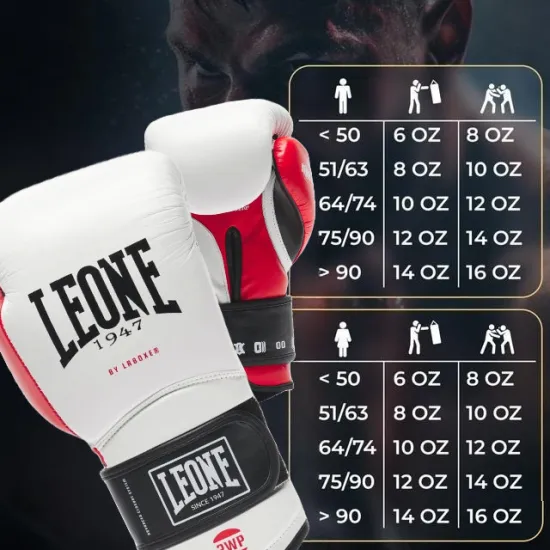 Боксерські рукавиці Leone GN113 IL TECNICO N3 White 10 унцій (бинти 4 м. в комплекті)