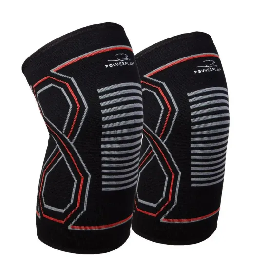 Наколенники спортивные PowerPlay PP-4099 Knee SupportЧерно/Красные (2шт)-S/M