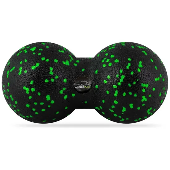 Масажний м'яч подвійний PowerPlay PP-4353 Epp foam peanut ball (d12*24cm.) Чорно/Зелений