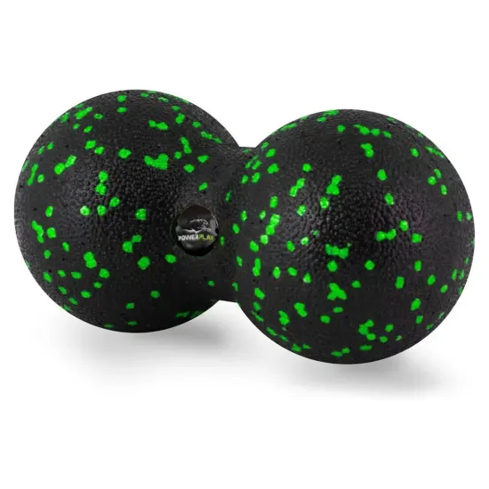 Масажний м'яч подвійний PowerPlay PP-4353 Epp foam peanut ball (d12*24cm.) Чорно/Зелений