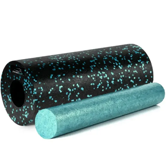 Масажний набір PowerPlay PP_4015 EPP Foam Roller Set 4in1 (2-ва роли + 2-ва м'ячі) Чорно-бірюзовий