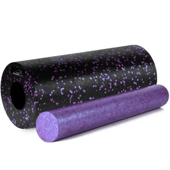 Массажный набор PowerPlay PP_4015 EPP Foam Roller Set 4in1 (2-я роллы + 2-я мячи) Черно-Фиолетовый