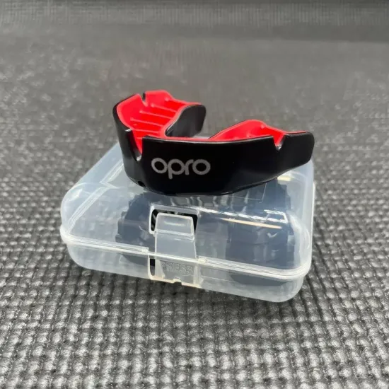 Капа OPRO Silver Black/Red-детская