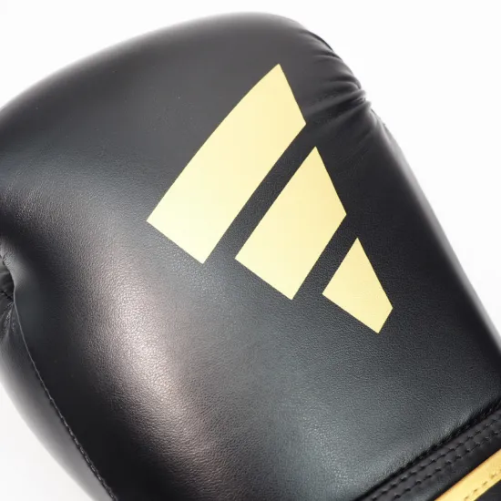 Боксерские перчатки Adidas Power 100 Черно-золотые-10 унций