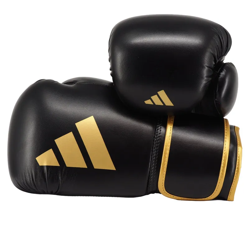 Боксерские перчатки Adidas Power 100 Черно-золотые-10 унций