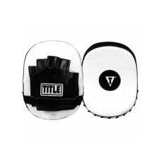 Лапы боксерские TITLE Boxing Cobra Leather Punch Mitts Black/White-16,5х21,5см