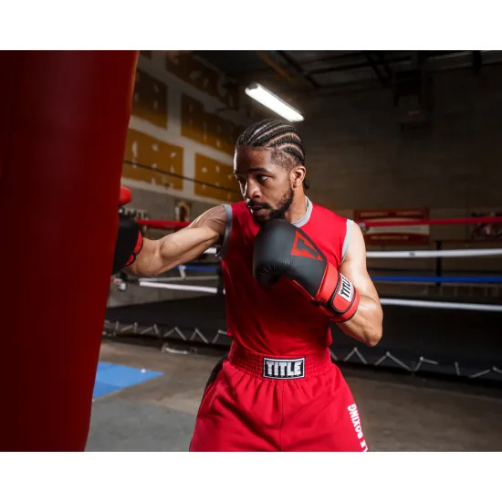 Боксерські рукавиці TITLE Boxing Guts and Glory Black/Red S 10oz (бинти 4м. в комплекті)