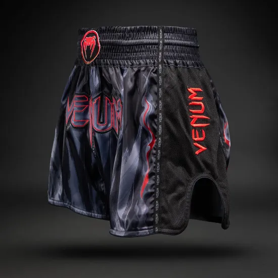 Шорты муай тай Venum Demon Muay Thai Shorts Black/Grey-S