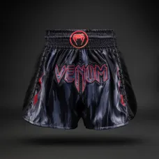 Шорты муай тай Venum Demon Muay Thai Shorts Black/Grey-M