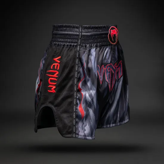 Шорты муай тай Venum Demon Muay Thai Shorts Black/Grey-S