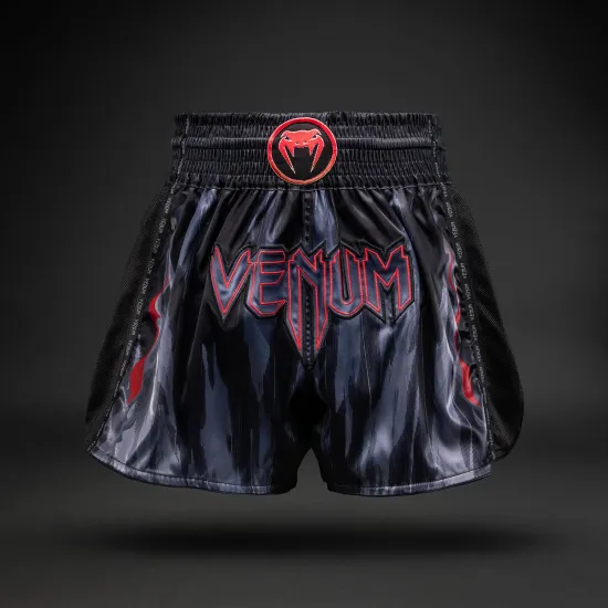 Шорты муай тай Venum Demon Muay Thai Shorts Black/Grey-S