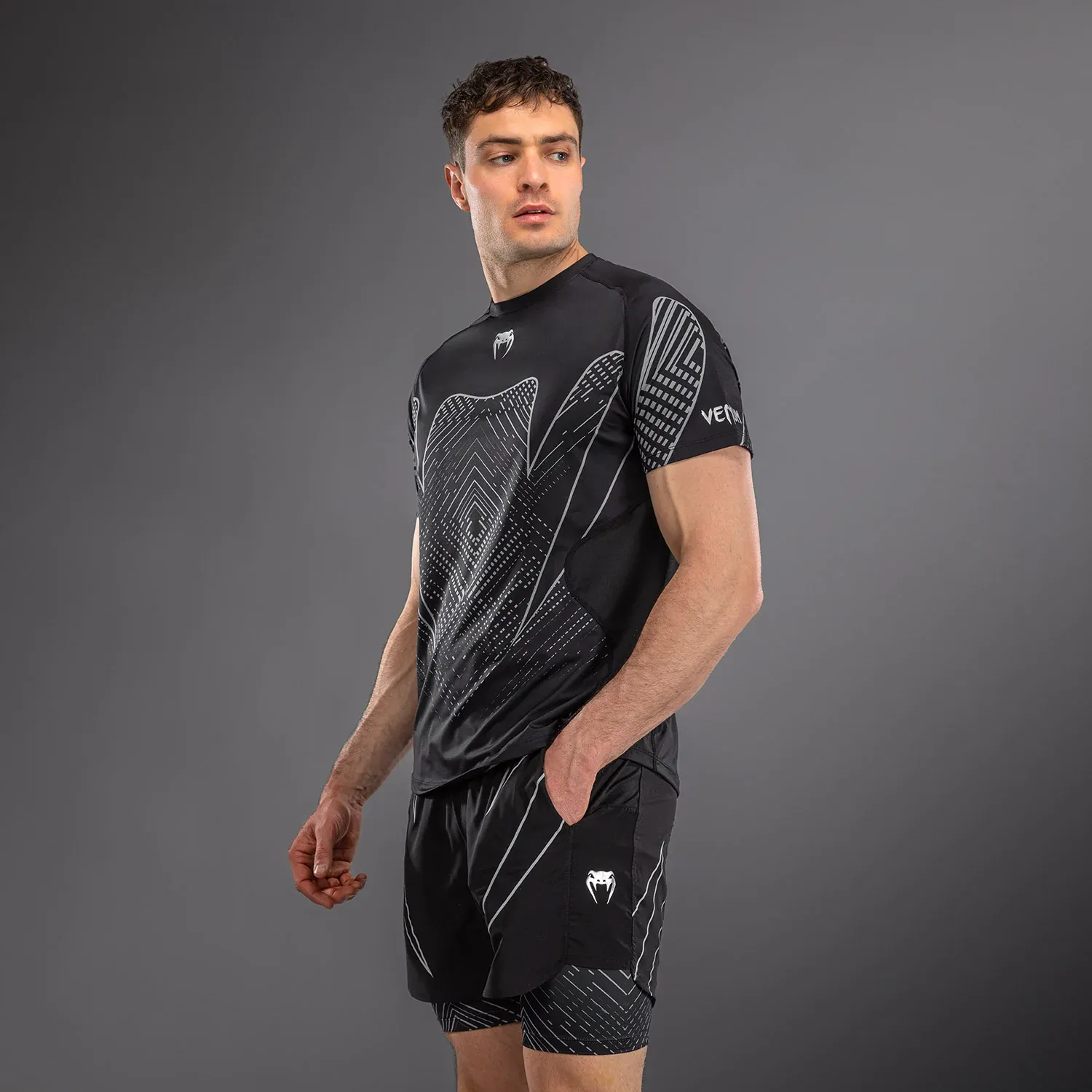 Футболка Venum Midnight Fury Dry-Tech T-Shirt Black/Grey/Silver-S