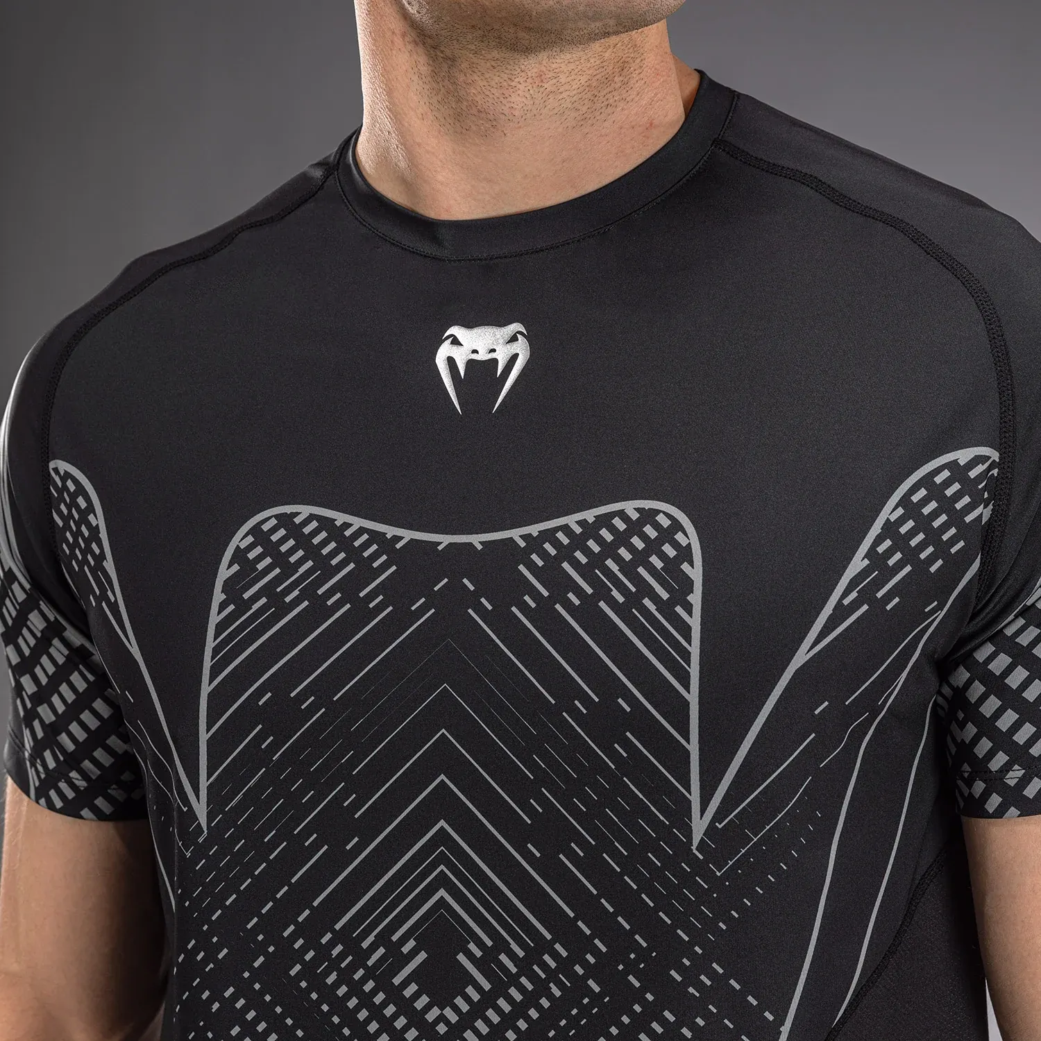 Футболка Venum Midnight Fury Dry-Tech T-Shirt Black/Grey/Silver-S