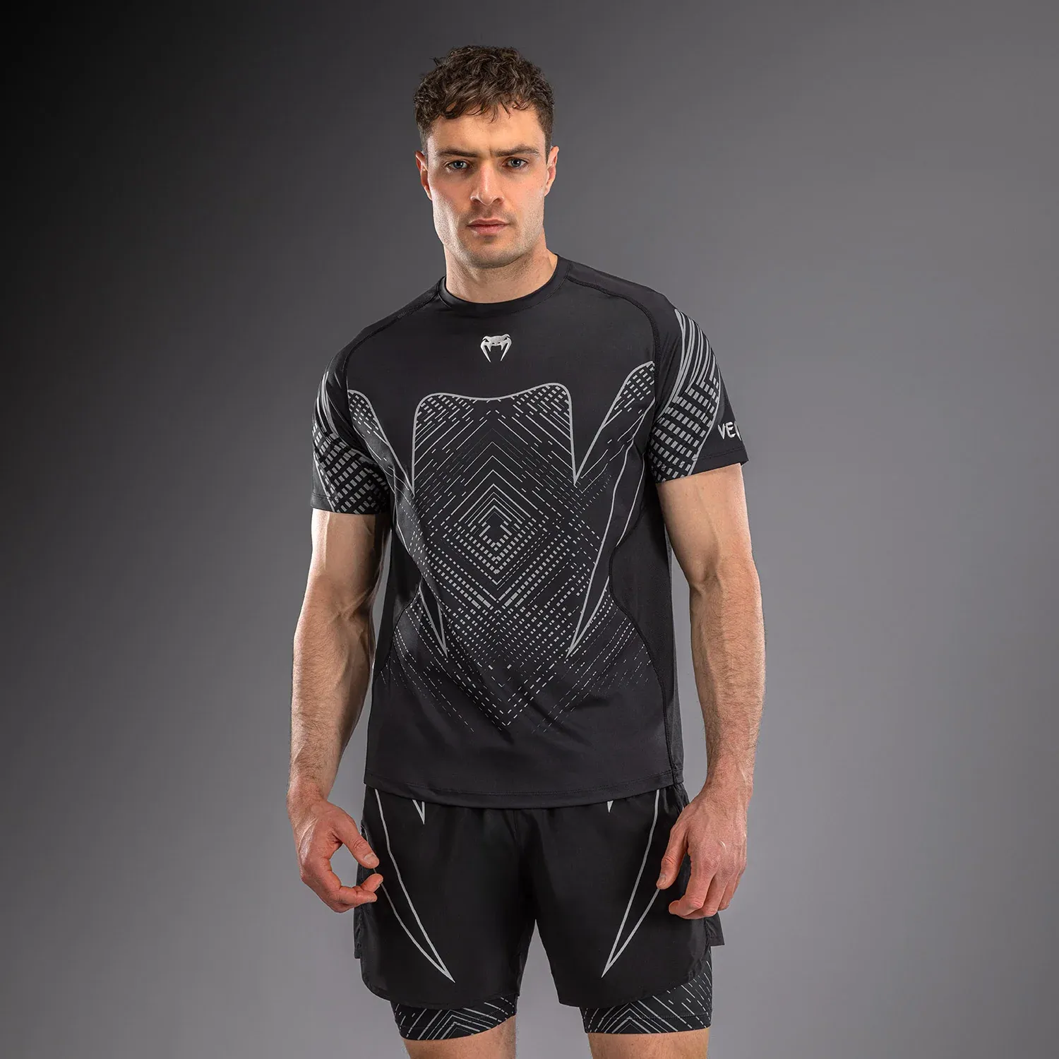 Футболка Venum Midnight Fury Dry-Tech T-Shirt Black/Grey/Silver-S