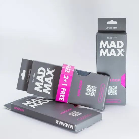 Набір тканевих гумок для фітнесу та спорту MadMax MFA-305 Hiploop set 3 pcs. Grey/Pink