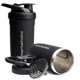 Шейкер спортивний SmartShake металевий Reforce Stainless Steel 30oz/900ml Black
