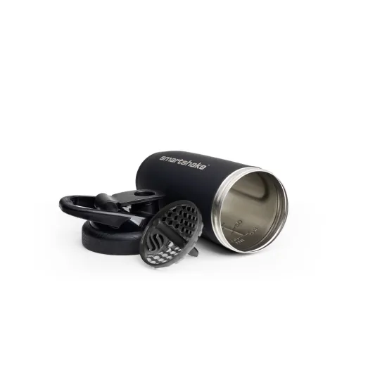 Шейкер спортивний SmartShake металевий Reforce Stainless Steel 30oz/900ml Black