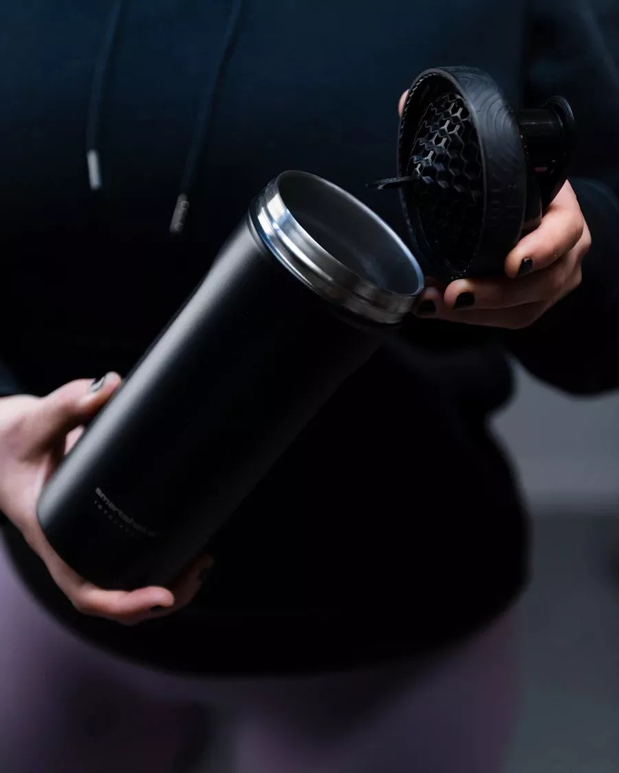 Шейкер спортивний SmartShake металевий Insulated Steel 750ml Black