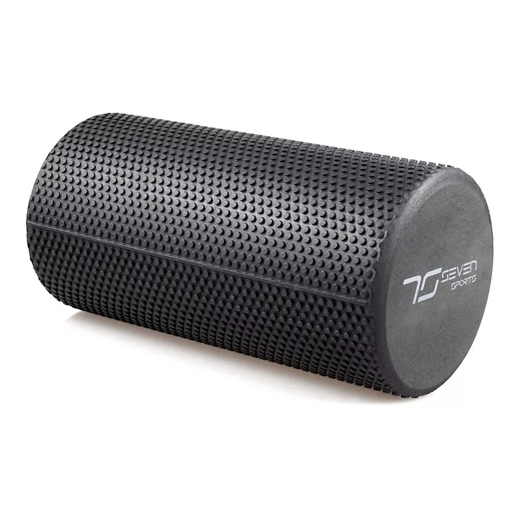 Массажный ролик (валик) 7SPORTS гладкий Foam Roller EVA черный (30*15см.)
