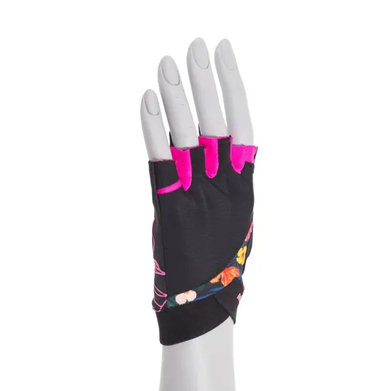 Рукавички для фітнесу MadMax MFG-770 Flower Power Gloves Black/Pink XS