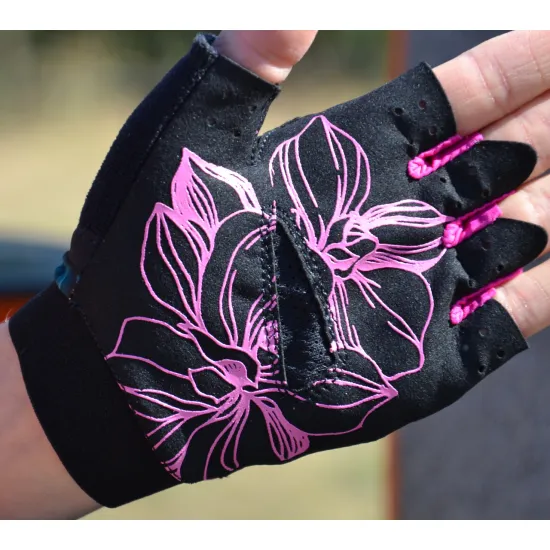 Рукавички для фітнесу MadMax MFG-770 Flower Power Gloves Black/Pink XS