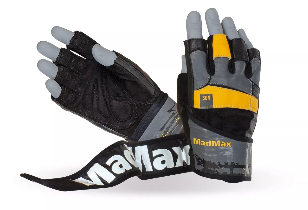 Рукавички для фітнесу MadMax MFG-880 Signature Black/Grey/Yellow S
