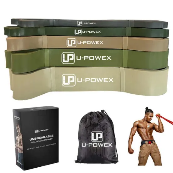 Резинові петлі для тренувань U-POWEX Pull up band set 5шт. (2.3-18.1kg) Olive