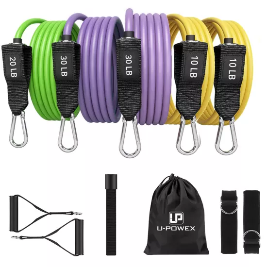 Набір трубчастих еспандерів U-POWEX Resistance bands set 5шт. 100LB (до 45кг.)
