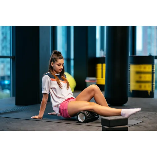 Масажний ролик (роллер) U-POWEX EVA foam roller (33x14см.) Black