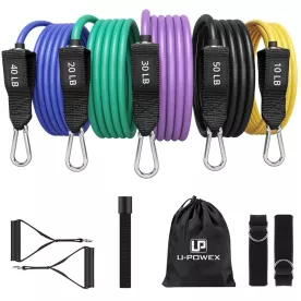 Набір трубчастих еспандерів U-POWEX Resistance bands set 5шт. 150LB (до 68кг.)