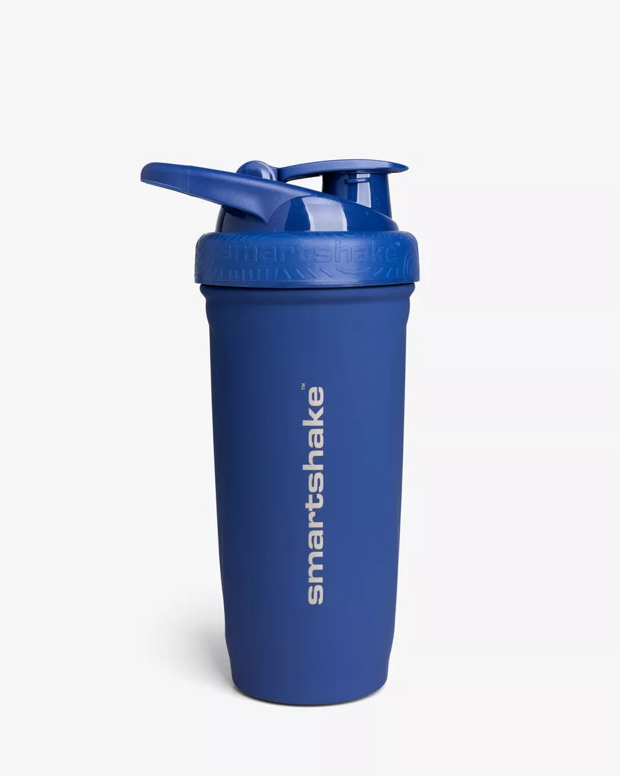 Шейкер спортивный SmartShake металевий Reforce Stainless Steel 30oz/900ml Navy Blue