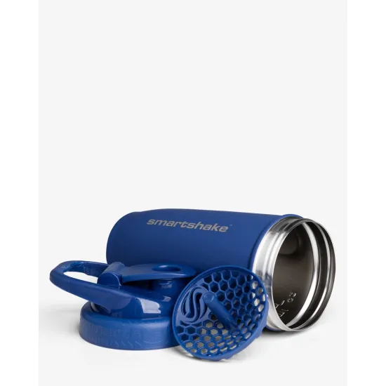 Шейкер спортивный SmartShake металевий Reforce Stainless Steel 30oz/900ml Navy Blue
