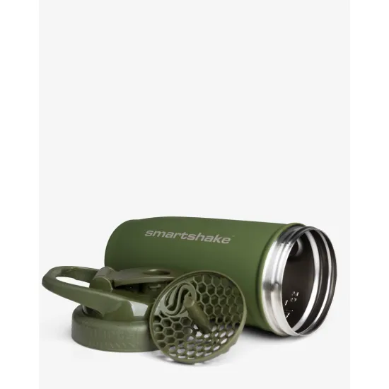 Шейкер спортивний SmartShake металевий Reforce Stainless Steel 30oz/900ml Army Green