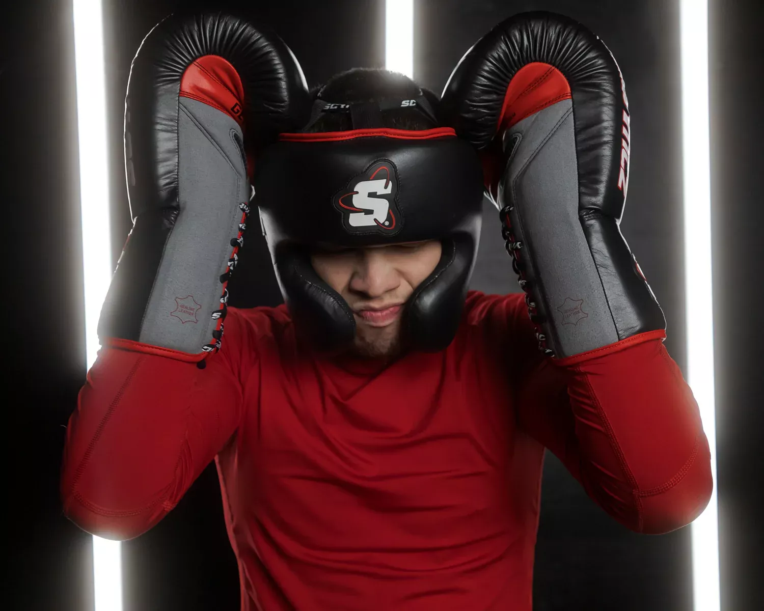 Боксерский шлем TITLE SCYntz Leather Headgear Black-S/M