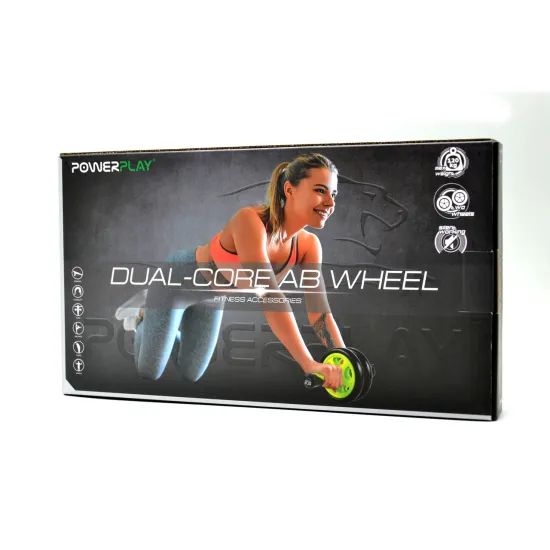Колесо для пресса двойное PowerPlay 4327 Dual-Core Ab Wheel Черно-зеленое
