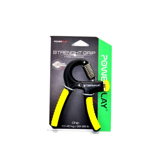 Еспандер кистьовий PowerPlay PP-4323 з регульованим навантаженням 10-40 кг. Strength Grip Чорно-жовтий