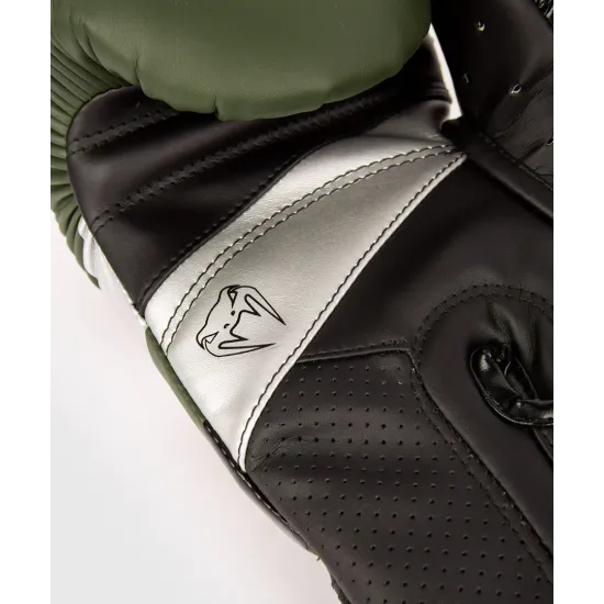 Боксерские перчатки Venum Elite Evo Khaki/Silver 12 унций