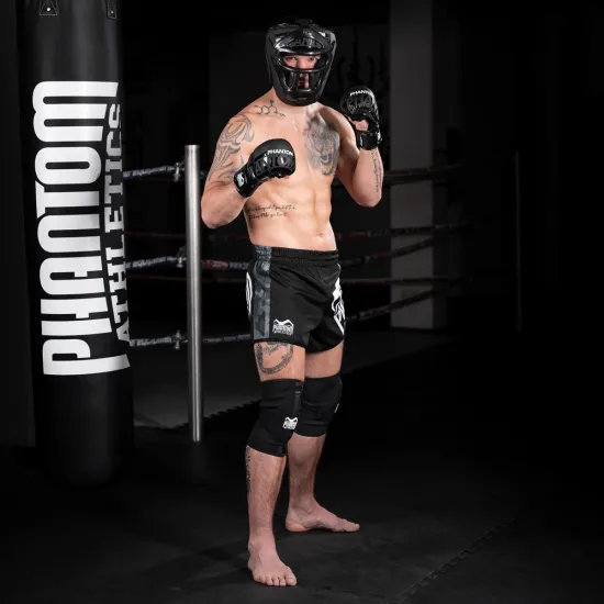 Боксерский шлем Phantom APEX Cage Black-универсальный