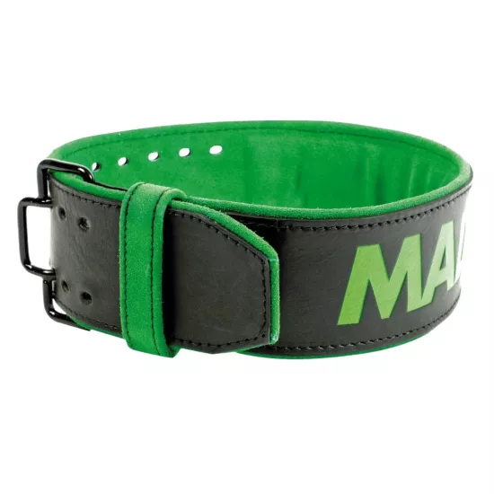 Пояс для важкої атлетики MadMax MFB-302 Quick Release Belt  шкіряний Black/Green M