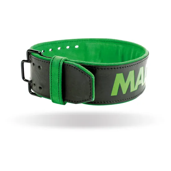 Пояс для важкої атлетики MadMax MFB-302 Quick Release Belt  шкіряний Black/Green M