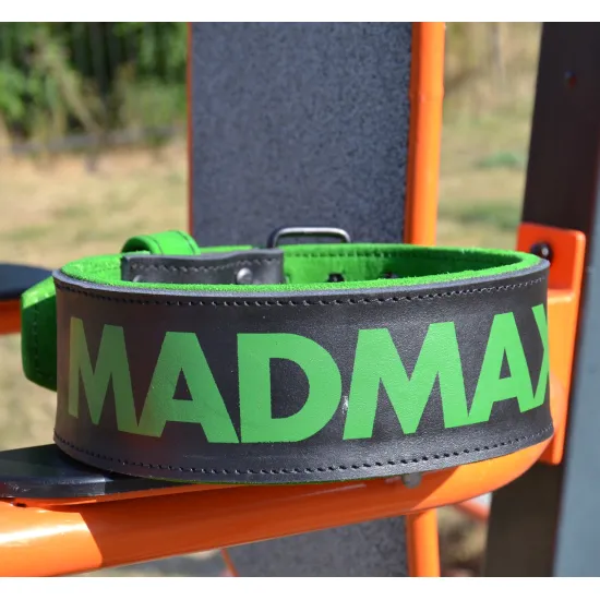 Пояс для важкої атлетики MadMax MFB-302 Quick Release Belt  шкіряний Black/Green M