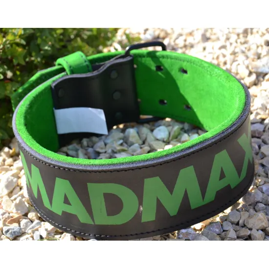 Пояс для важкої атлетики MadMax MFB-302 Quick Release Belt  шкіряний Black/Green M