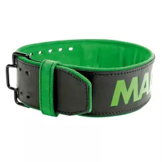 Пояс для важкої атлетики MadMax MFB-302 Quick Release Belt  шкіряний Black/Green 2XL