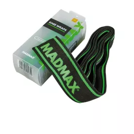 Бинты на колени MadMax MFA-299 Non slide & slip knee wraps 2.0m Black/Green