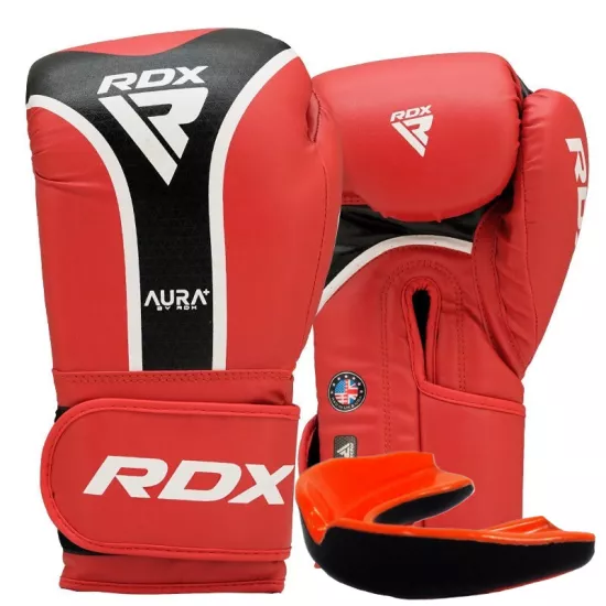 Боксерские перчатки RDX AURA PLUS T-17 Red/Black 10 унций
