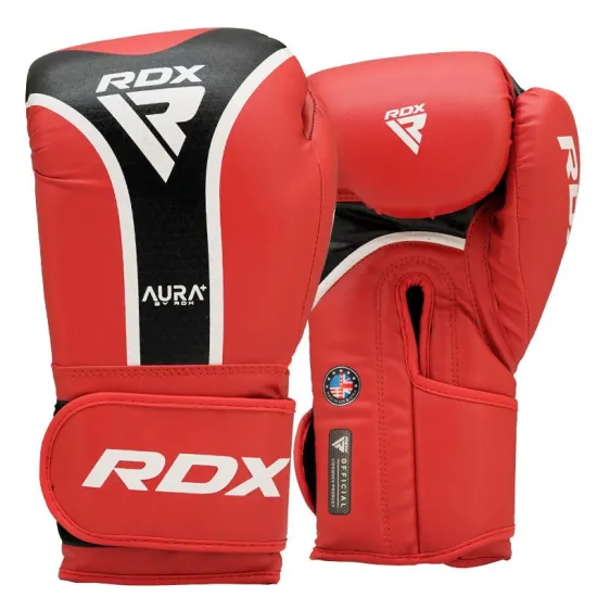 Боксерские перчатки RDX AURA PLUS T-17 Red/Black 10 унций